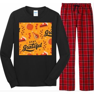 Stay Grateful Thanksgiving Holiday Long Sleeve Pajama Set