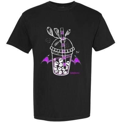 Spookscene Ghos Tea Spooky Boba Emo Goth Alt Purple Garment-Dyed Heavyweight T-Shirt