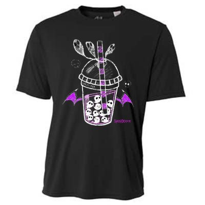 Spookscene Ghos Tea Spooky Boba Emo Goth Alt Purple Cooling Performance Crew T-Shirt