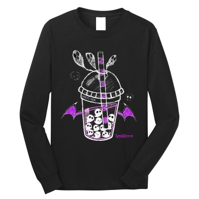 Spookscene Ghos Tea Spooky Boba Emo Goth Alt Purple Long Sleeve Shirt