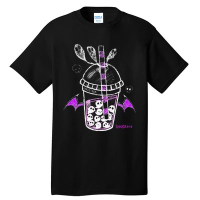 Spookscene Ghos Tea Spooky Boba Emo Goth Alt Purple Tall T-Shirt