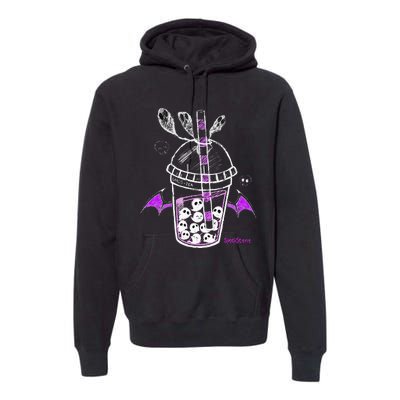 Spookscene Ghos Tea Spooky Boba Emo Goth Alt Purple Premium Hoodie