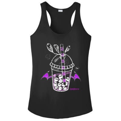 Spookscene Ghos Tea Spooky Boba Emo Goth Alt Purple Ladies PosiCharge Competitor Racerback Tank