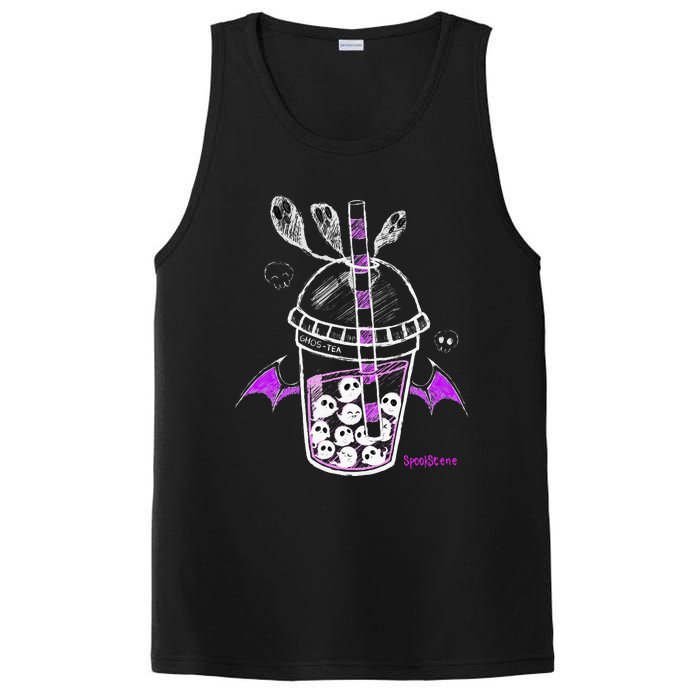 Spookscene Ghos Tea Spooky Boba Emo Goth Alt Purple PosiCharge Competitor Tank