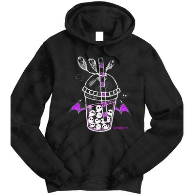 Spookscene Ghos Tea Spooky Boba Emo Goth Alt Purple Tie Dye Hoodie