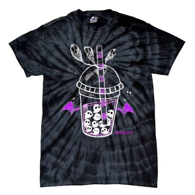 Spookscene Ghos Tea Spooky Boba Emo Goth Alt Purple Tie-Dye T-Shirt