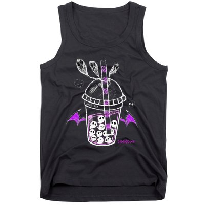 Spookscene Ghos Tea Spooky Boba Emo Goth Alt Purple Tank Top