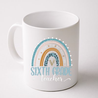 Sixth Grade Teacher Leopard Boho Rainbow Teacher's Day Coffee Mug