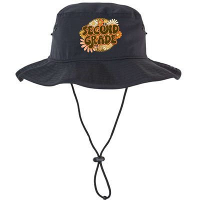 Second Grade Teachers 2nd Grade Leopard Retro Groovy Flowers Legacy Cool Fit Booney Bucket Hat