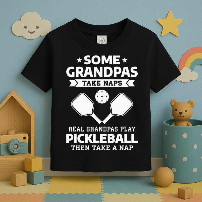 Some Grandpas Take Naps Real Grandpas Play Pickleball Toddler T-Shirt