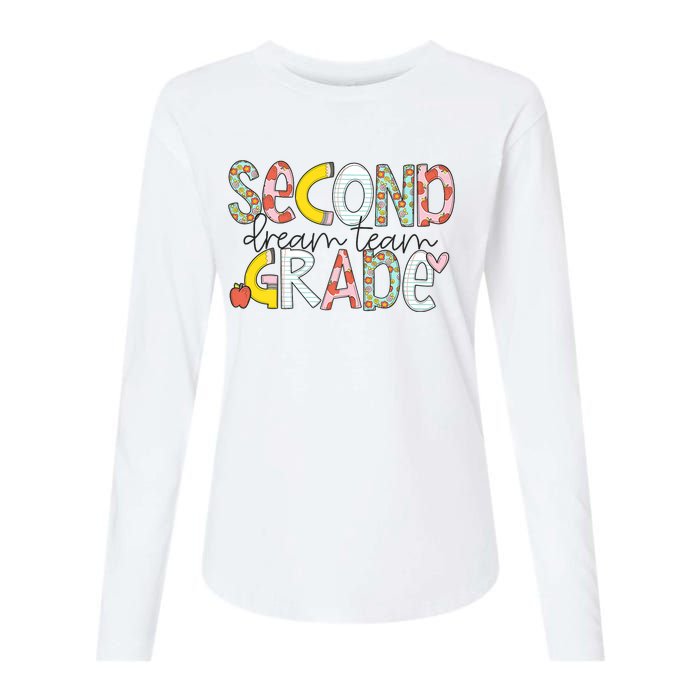 Second Grade Teacher Back To School 2nd Grade Dream Team Womens Cotton Relaxed Long Sleeve T-Shirt