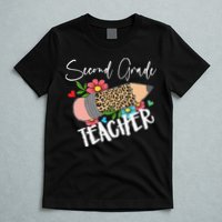 Second Grade Teacher Leopard Pencil 2nd Grade Teacher T-Shirt