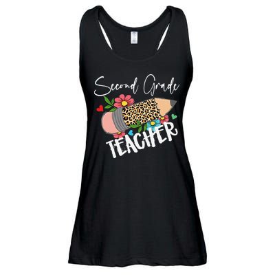 Second Grade Teacher Leopard Pencil 2nd Grade Teacher Ladies Essential Flowy Tank
