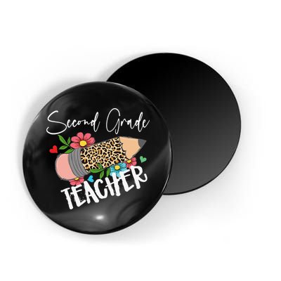 Second Grade Teacher Leopard Pencil 2nd Grade Teacher Magnet
