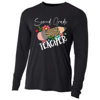 Second Grade Teacher Leopard Pencil 2nd Grade Teacher Cooling Performance Long Sleeve Crew