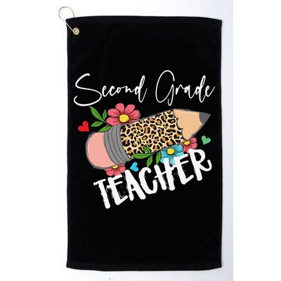 Second Grade Teacher Leopard Pencil 2nd Grade Teacher Golf Towel