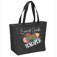 Second Grade Teacher Leopard Pencil 2nd Grade Teacher Zip Tote Bag