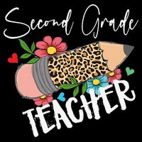 Second Grade Teacher Leopard Pencil 2nd Grade Teacher Zip Tote Bag