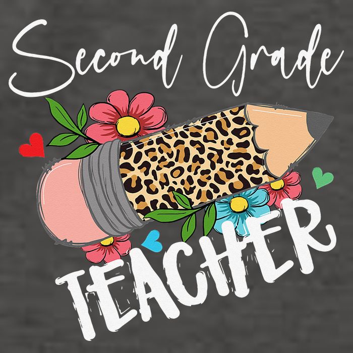 Second Grade Teacher Leopard Pencil 2nd Grade Teacher Vector Backpack