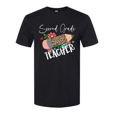 Second Grade Teacher Leopard Pencil 2nd Grade Teacher Softstyle CVC T-Shirt