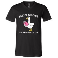 Silly Goose Teacher Club Back To School Teacher Silly Goose V-Neck T-Shirt