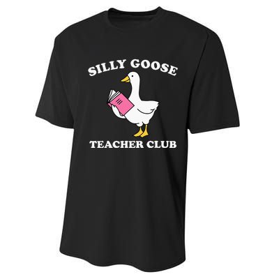 Silly Goose Teacher Club Back To School Teacher Silly Goose Performance Sprint T-Shirt