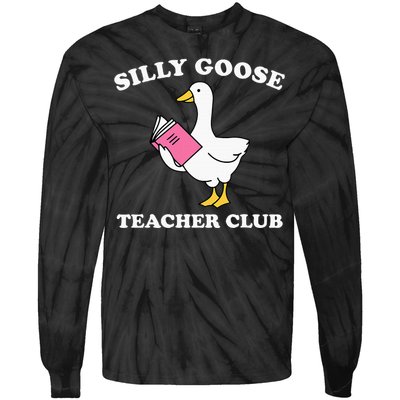 Silly Goose Teacher Club Back To School Teacher Silly Goose Tie-Dye Long Sleeve Shirt