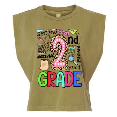 Second Grade Teacher 2nd Grade Back To School Garment-Dyed Women's Muscle Tee