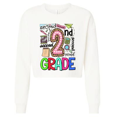 Second Grade Teacher 2nd Grade Back To School Cropped Pullover Crew