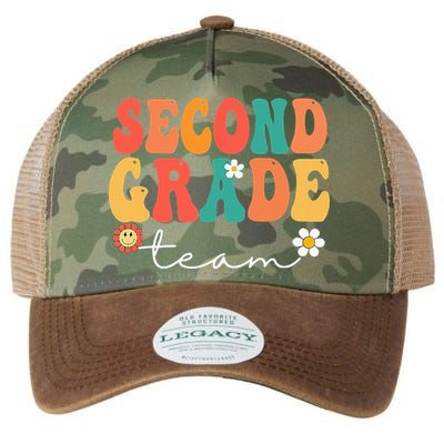 Second Grade Team Retro Groovy Vintage First Day Of School Legacy Tie Dye Trucker Hat