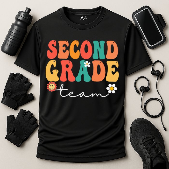 Second Grade Team Retro Groovy Vintage First Day Of School Performance Shirt