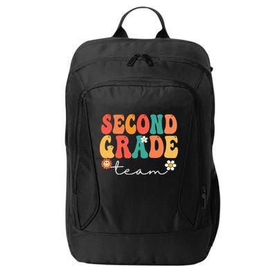 Second Grade Team Retro Groovy Vintage First Day Of School City Backpack