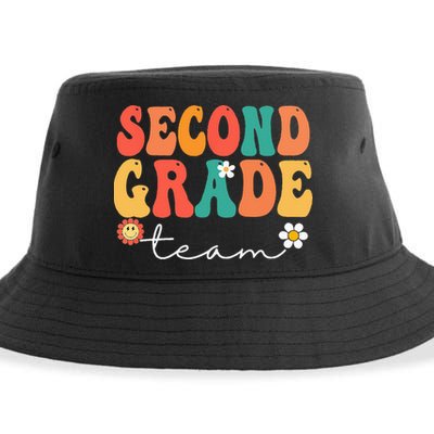 Second Grade Team Retro Groovy Vintage First Day Of School Sustainable Bucket Hat