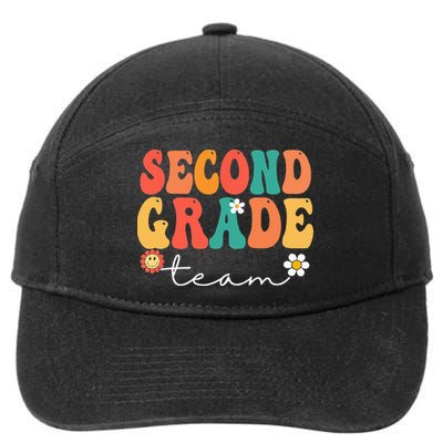 Second Grade Team Retro Groovy Vintage First Day Of School 7-Panel Snapback Hat