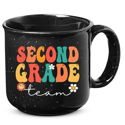 Second Grade Team Retro Groovy Vintage First Day Of School 15oz Campfire Ceramic Mug