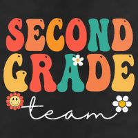 Second Grade Team Retro Groovy Vintage First Day Of School Golf Towel