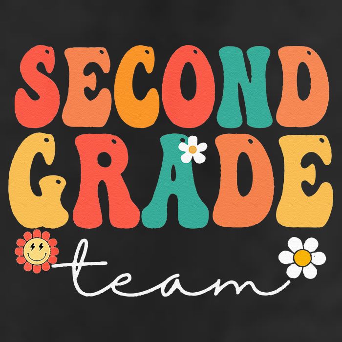 Second Grade Team Retro Groovy Vintage First Day Of School Golf Towel