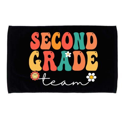 Second Grade Team Retro Groovy Vintage First Day Of School Microfiber Hand Towel