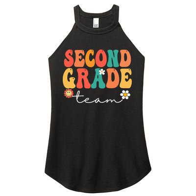 Second Grade Team Retro Groovy Vintage First Day Of School Women's Perfect Tri Rocker Tank