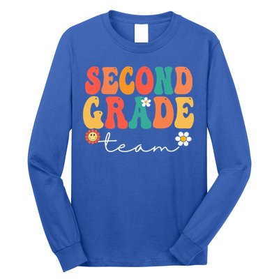 Second Grade Team Retro Groovy Vintage First Day Of School Long Sleeve Shirt