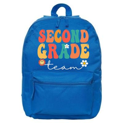 Second Grade Team Retro Groovy Vintage First Day Of School 16 in Basic Backpack
