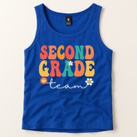 Second Grade Team Retro Groovy Vintage First Day Of School Tank Top