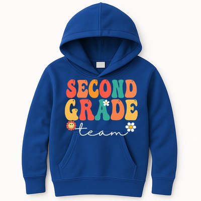 Second Grade Team Retro Groovy Vintage First Day Of School Kids Hoodie