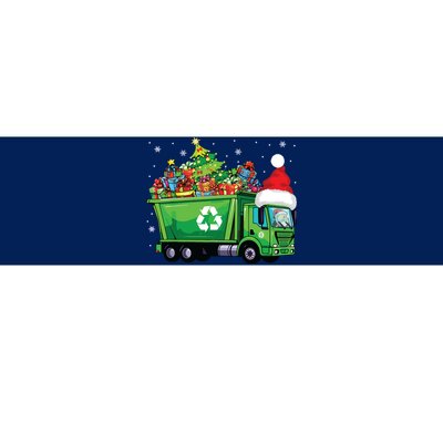 Santa Garbage Truck Carrying Christmas Tree Xmas Driver Bumper Sticker