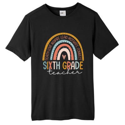 Sixth Grade Teacher Teach Love Inspire Boho Rainbow Tall Fusion ChromaSoft Performance T-Shirt