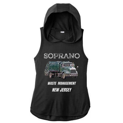 Soprano Garbage Truck Waste Management Ladies PosiCharge Tri-Blend Wicking Draft Hoodie Tank