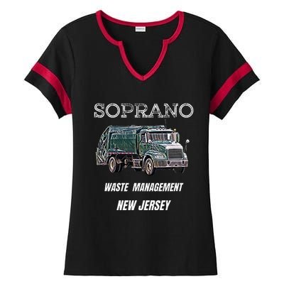 Soprano Garbage Truck Waste Management Ladies Halftime Notch Neck Tee