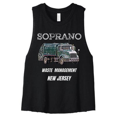 Soprano Garbage Truck Waste Management Women's Racerback Cropped Tank