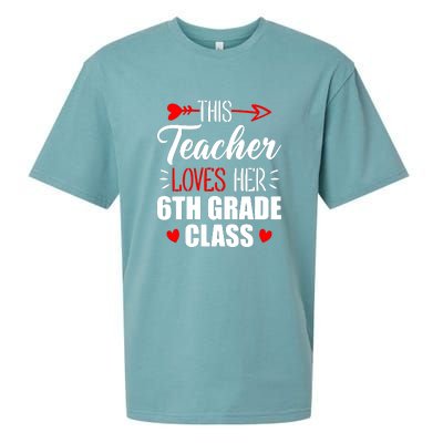 Sixth Grade Teacher This Teacher Loves Her 6th Grade Class Gift Sueded Cloud Jersey T-Shirt