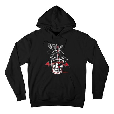 Spookscene Ghos Tea Spooky Boba Emo Goth Alt Red Hoodie